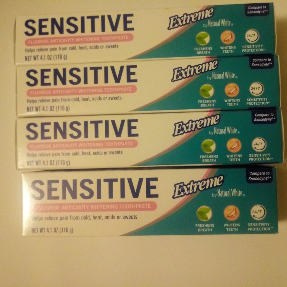 SENSITIVE Toothpaste 4 tubes. 4.1 oz.